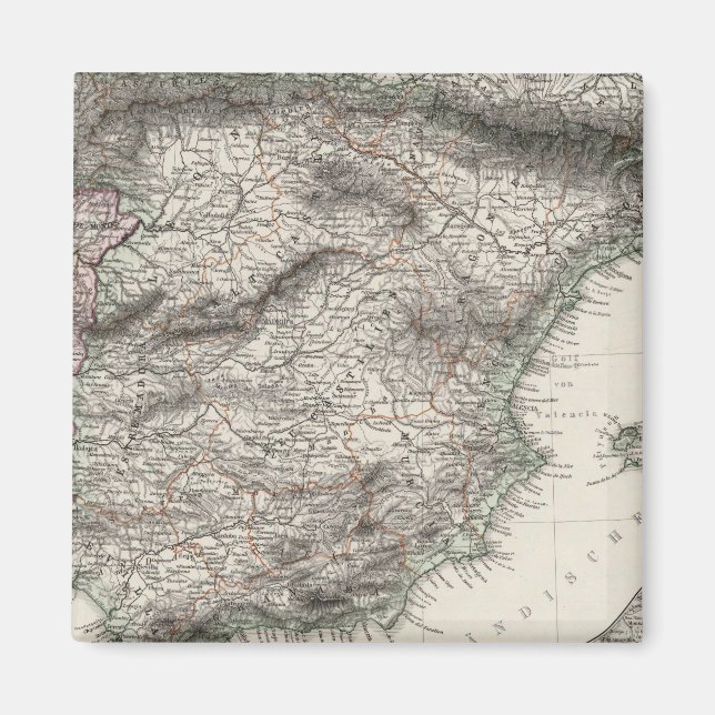 Imán Mapa de España y Portugal de Stieler (Frente)