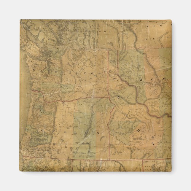 Imán Mapa de Estados del Pacífico de Bancroft (Frente)