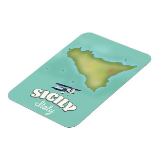 Imán Mapa de estilo vintage de Sicilia Italia