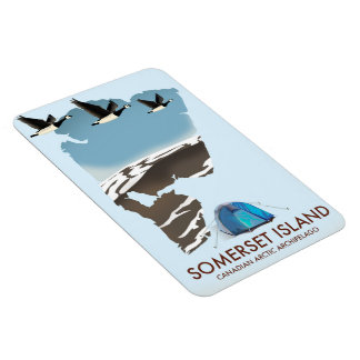 Imán Mapa de estilo vintage de Somerset Island, Canadá