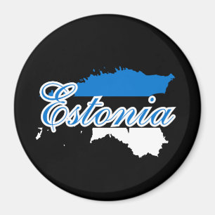 Imán Mapa de Estonia simple y moderna, recuerdo de la b