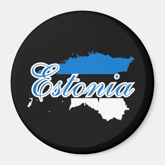 Imán Mapa de Estonia simple y moderna, recuerdo de la b (Frente)