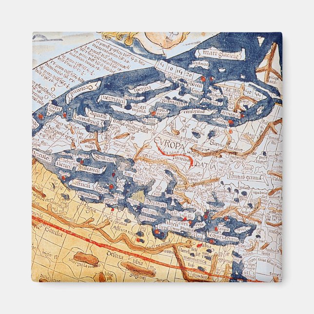 Imán Mapa de Europa central, 1486 (Frente)
