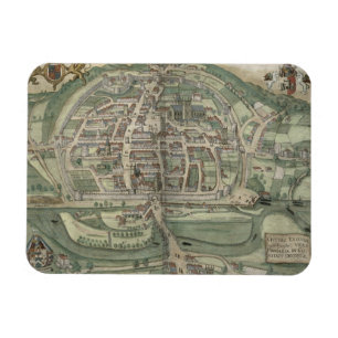 Imán Mapa de Exeter, de "Civitates Orbis Terrarum"