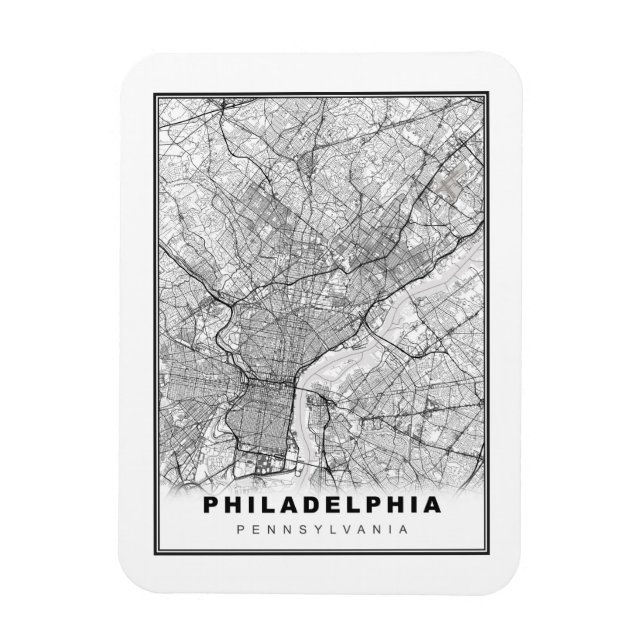 Imán Mapa de Filadelfia (Vertical)