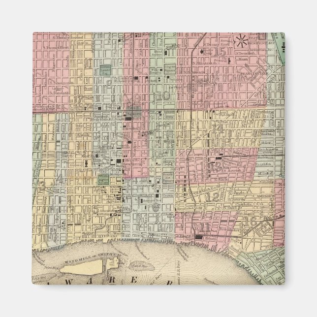Imán Mapa de Filadelfia de Mitchell (Frente)