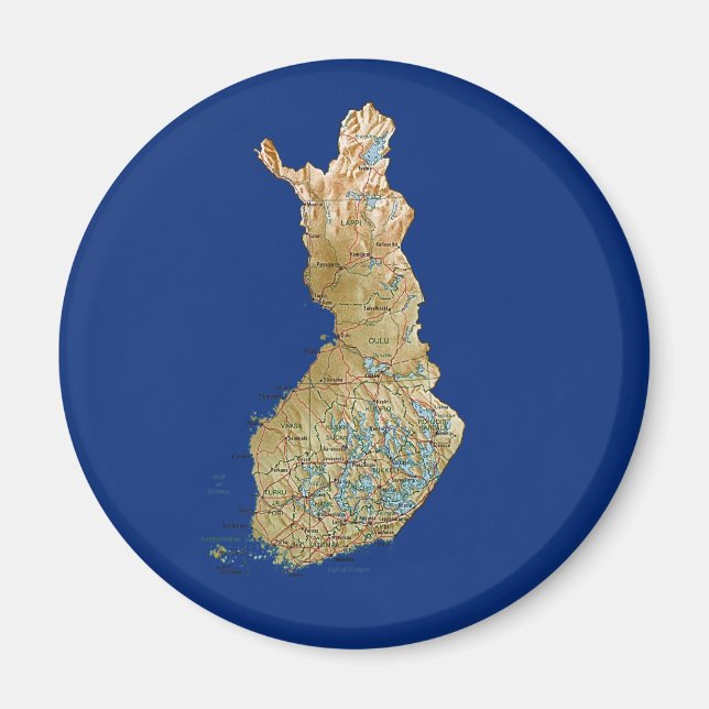 Imán Mapa de Finlandia (Frente)