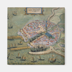 Imán Mapa de Flissinga, de 'Civitates Orbis Terrarum