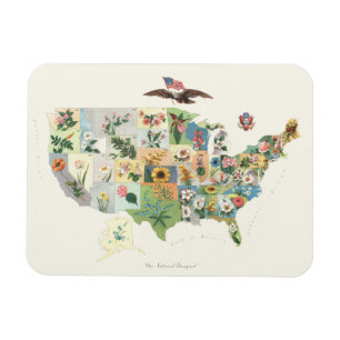 Imán Mapa de Flores de Estados Unidos - Nuestro Bouquet