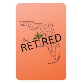 Imán Mapa de Florida felizmente retirado y palmera trop