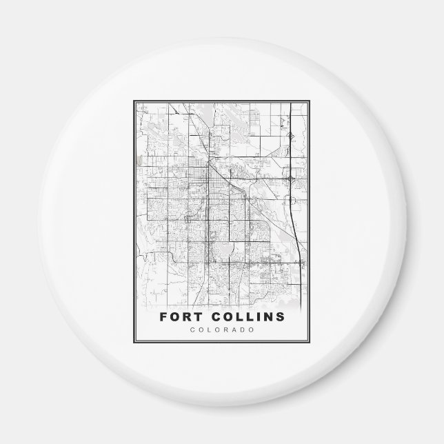 Imán Mapa de Fort Collins (Frente)