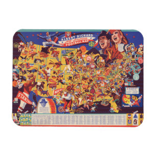 Imán Mapa de fútbol de época estadounidense