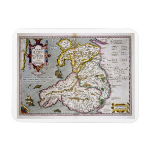 Imán Mapa de Gales, publicado c.1630 (género coloreado 