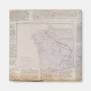 Imán Mapa de Galicia con la ruta del ejército francés