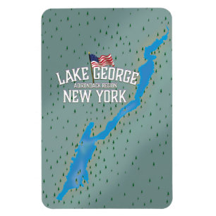 Imán Mapa de George Nueva York del lago