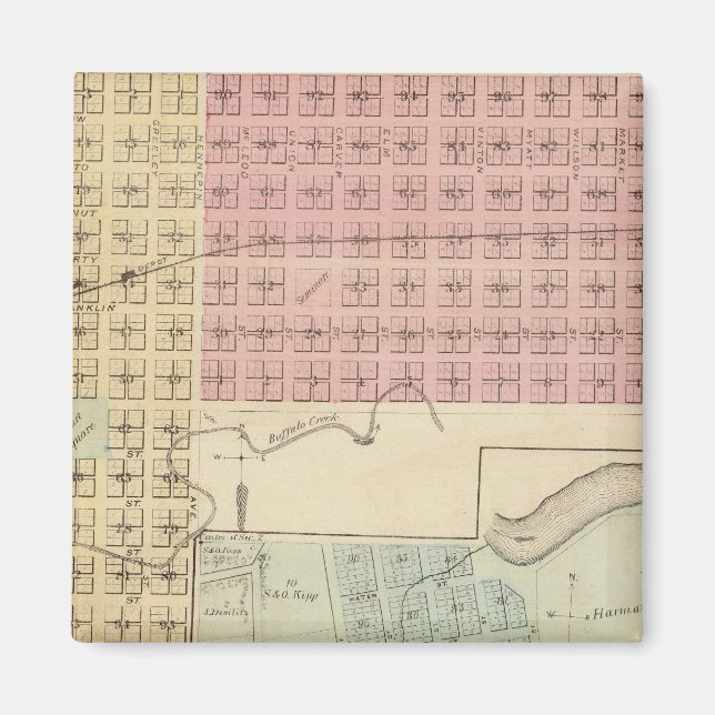 Imán Mapa de Glencoe, Mapa de Henderson, Minnesota (Frente)