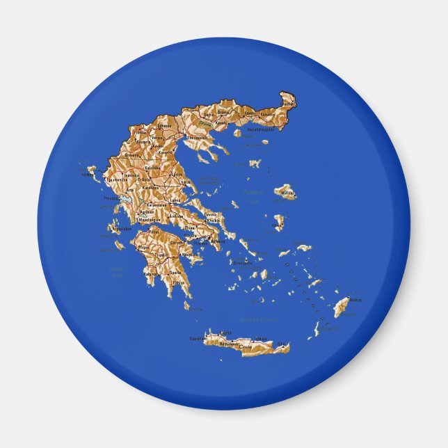 Imán Mapa de Grecia (Frente)