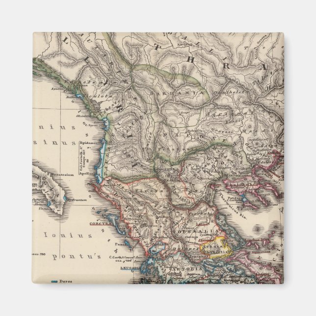 Imán Mapa de Grecia, Macedonia, Thracia (Frente)