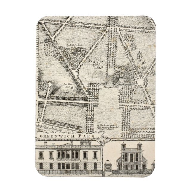 Imán Mapa de Greenwich Park (Vertical)