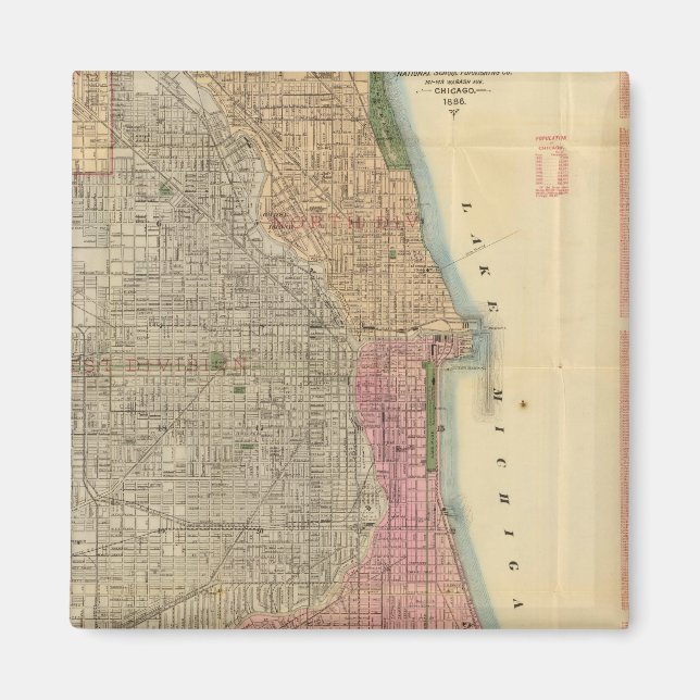 Imán Mapa de guía de Blanchard en Chicago (Frente)