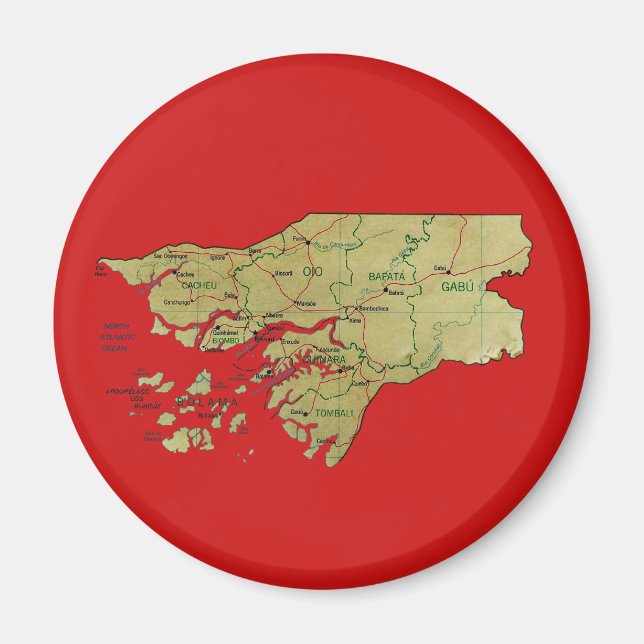 Imán Mapa de Guinea-Bissau (Frente)
