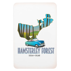Imán Mapa de Hamsterley Forest Durham England