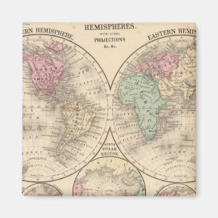 Imán Mapa de hemisferios mundiales de Mitchell