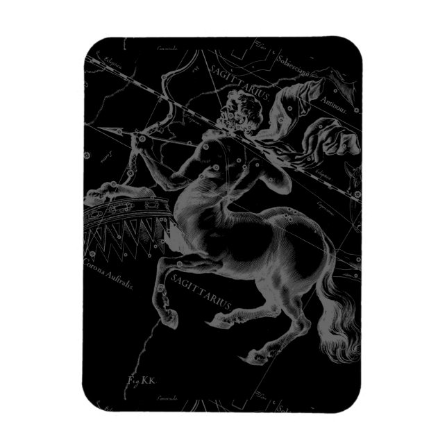 Imán Mapa de Hevelius de Constelación Sagittarius en ne (Vertical)