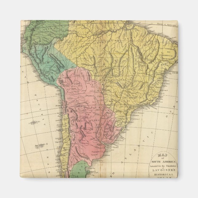 Imán Mapa de Historia de América del Sur (Frente)
