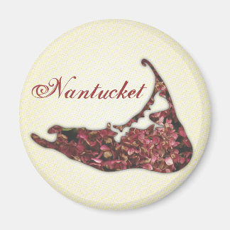 Imán Mapa de Hydrangea de la isla de Nantucket, Massach