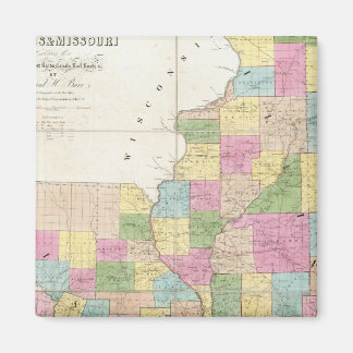 Imán Mapa de Illinois y Misuri