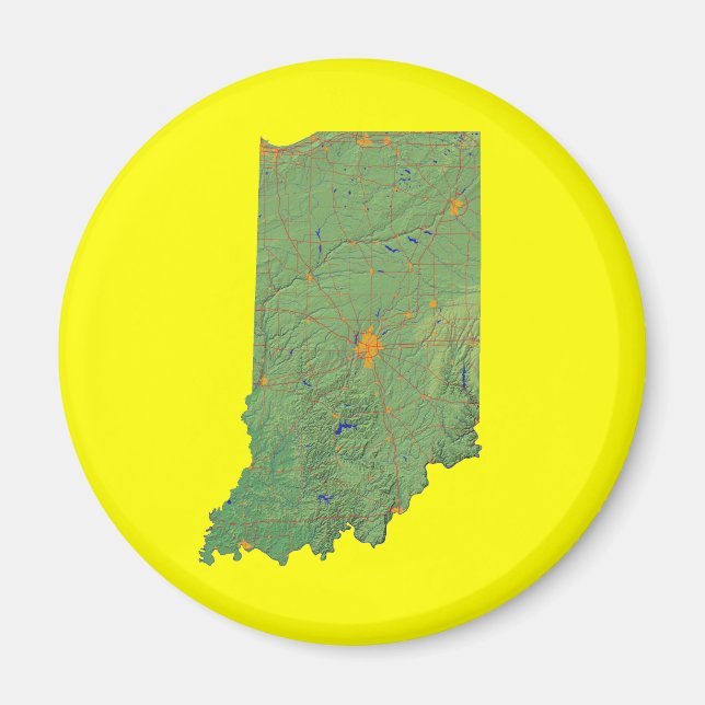 Imán Mapa de Indiana (Frente)
