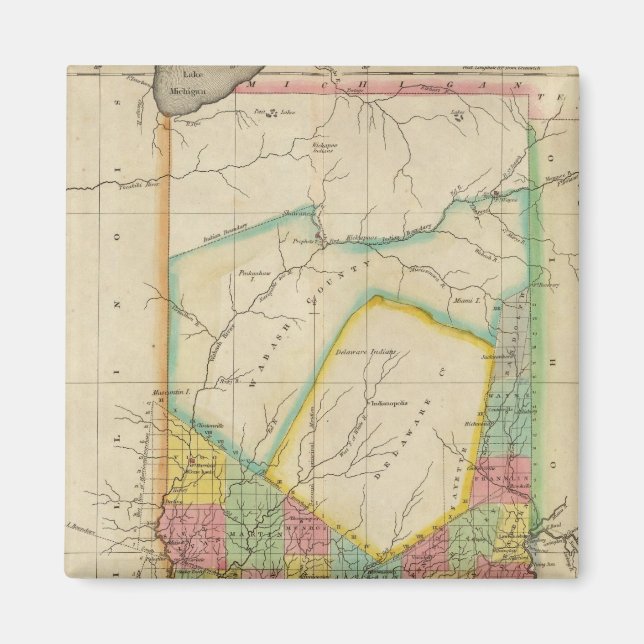 Imán Mapa De Indiana (Frente)