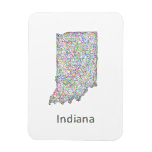 Imán Mapa de Indiana