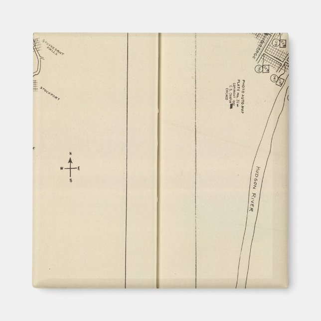 Imán Mapa de índice del condado de Columbia Rensselaer  (Frente)