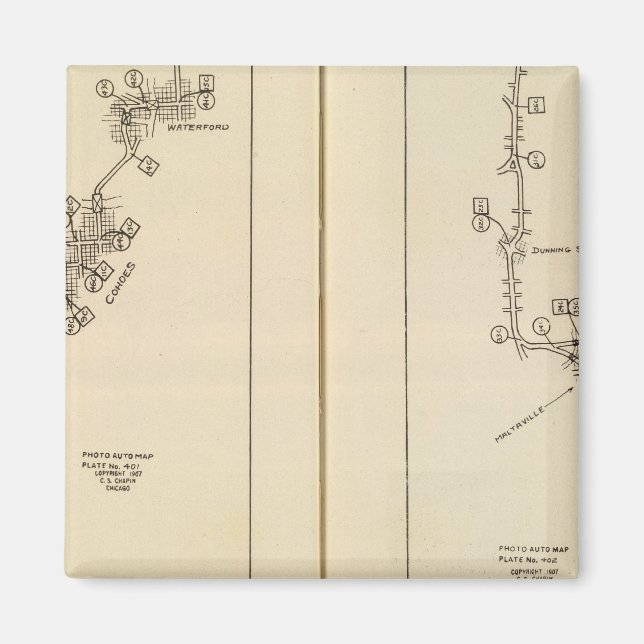 Imán Mapa de índices Albany, Saratoga Springs (Frente)