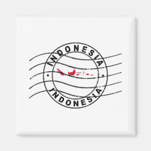 Imán Mapa de Indonesia, sello postal de pasaporte