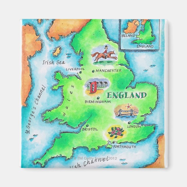Imán Mapa de Inglaterra (Frente)