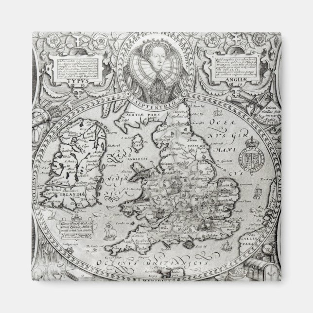 Imán Mapa de Inglaterra durante el reinado de (Frente)