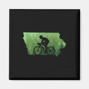 Imán Mapa de Iowa Ciclista de montaña Bicicleta de mont