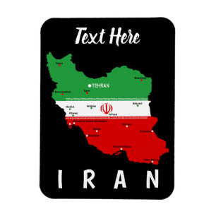 Imán Mapa de Irán con bandera y emblema