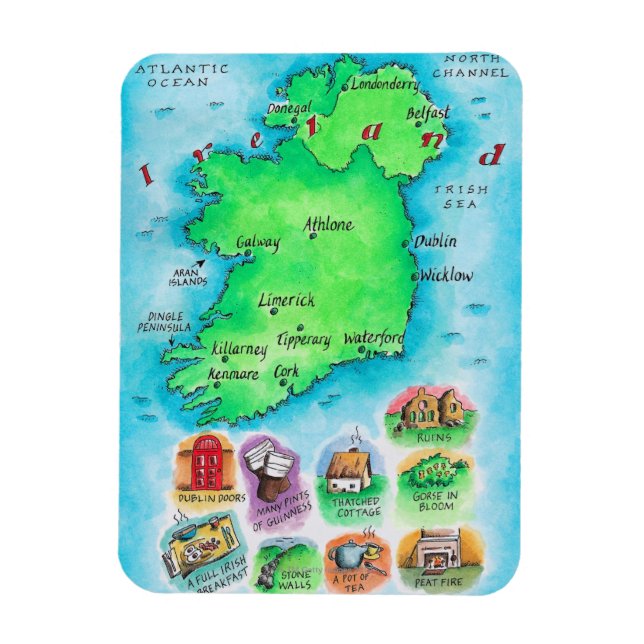 Imán Mapa de Irlanda (Vertical)