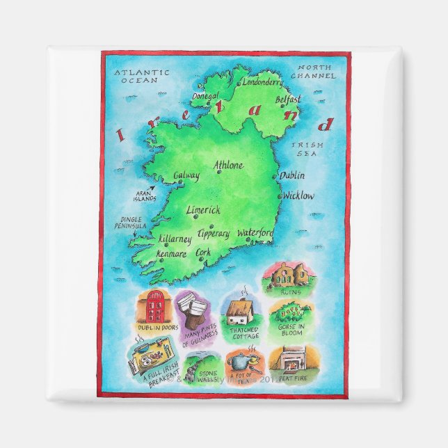 Imán Mapa de Irlanda (Frente)
