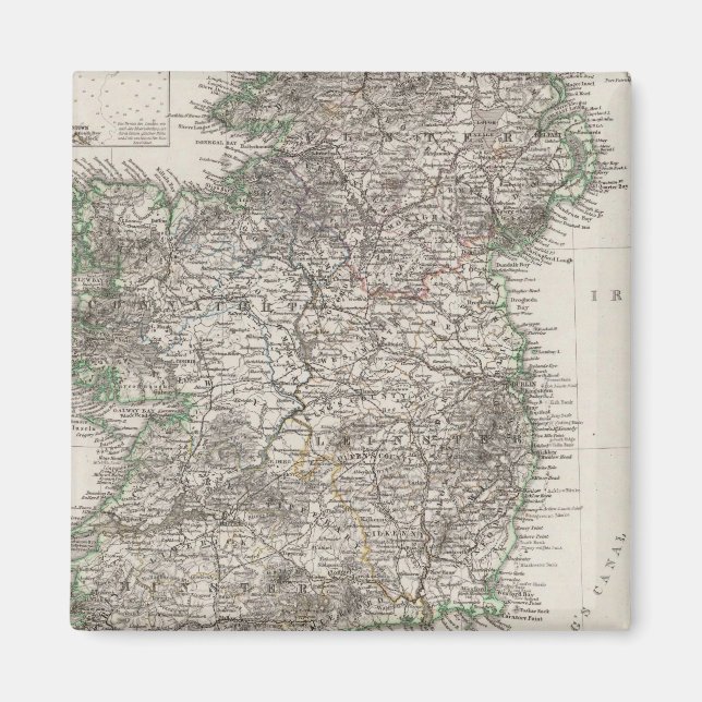 Imán Mapa de Irlanda de Stieler (Frente)