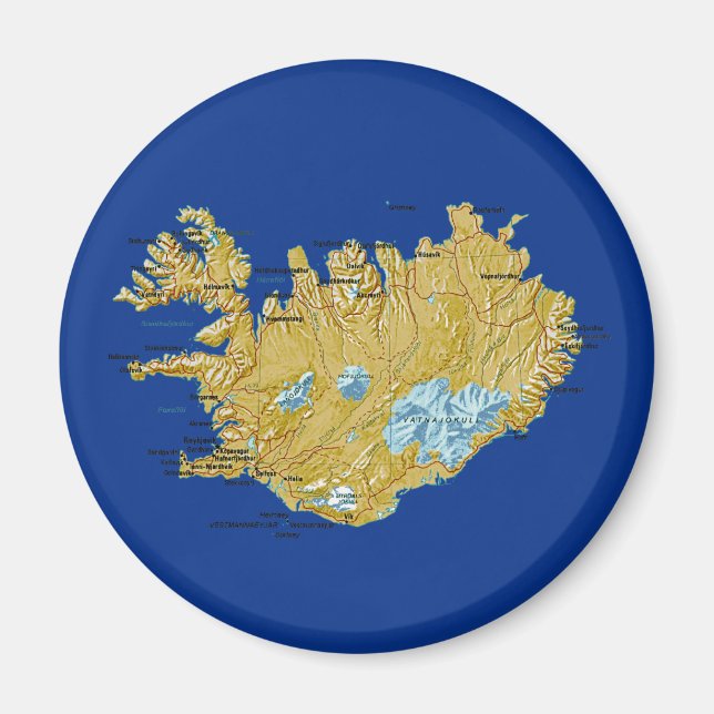 Imán Mapa de Islandia (Frente)