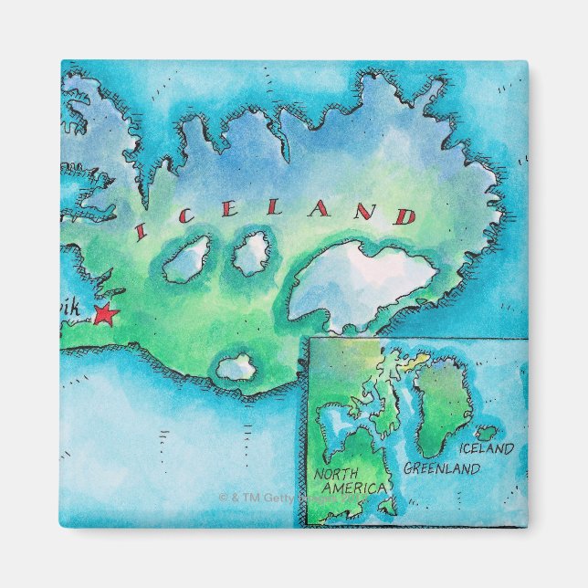 Imán Mapa de Islandia (Frente)