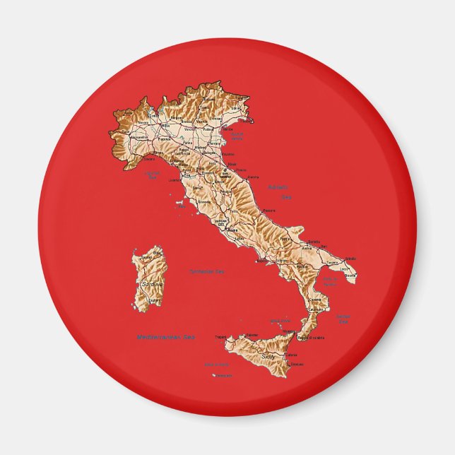 Imán Mapa de Italia (Frente)