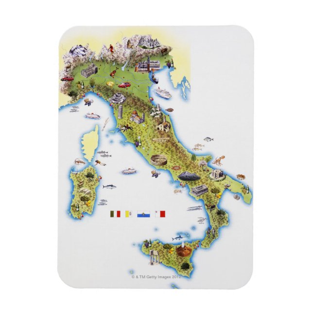 Imán Mapa de Italia (Vertical)