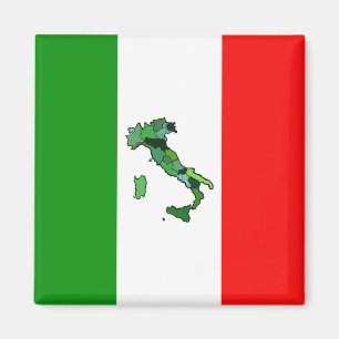 Imán Mapa de Italia y de la bandera italiana
