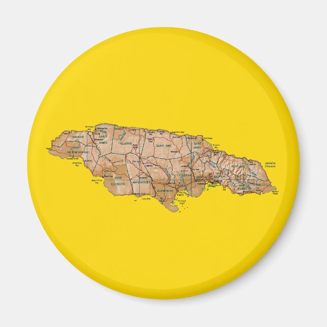 Imán Mapa de Jamaica (Frente)